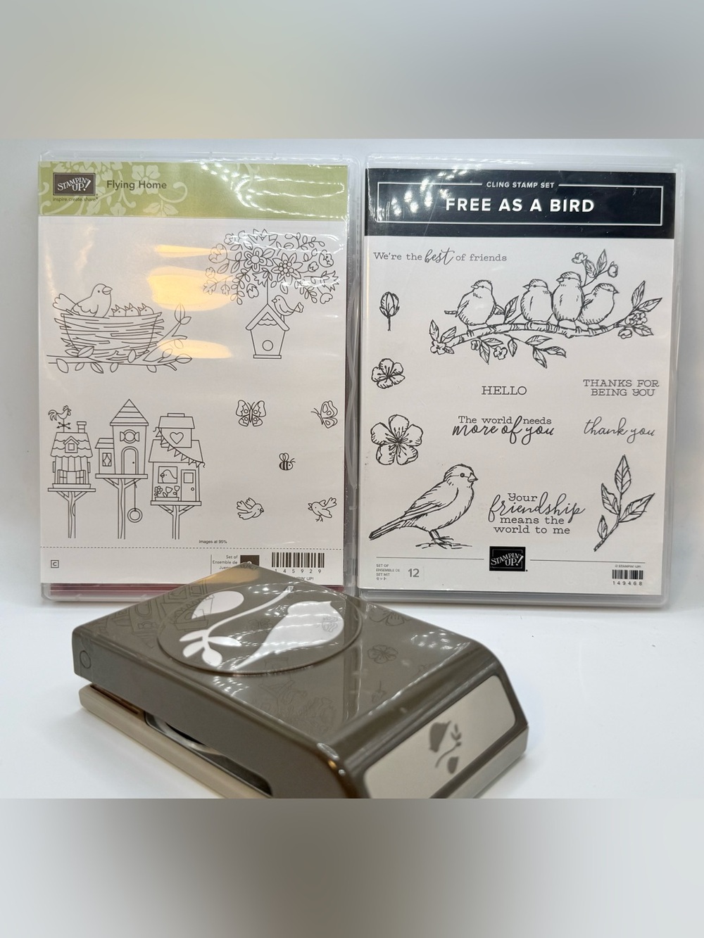 Stampin' Up! Flying home, free as a bird & bird paper punch stamps